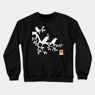 BIRD ORANGE - white full  by COLORBLIND WorldView Crewneck Sweatshirt